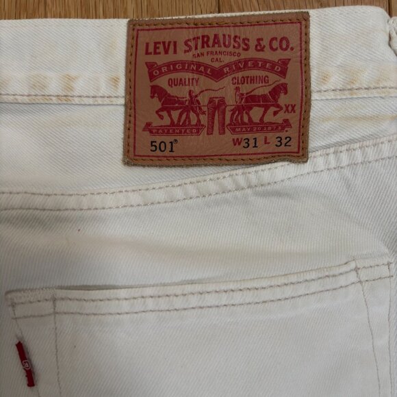 Vintage Levi's (circa 1990's) 501 jeans, white, size 31 - Picture 7 of 16